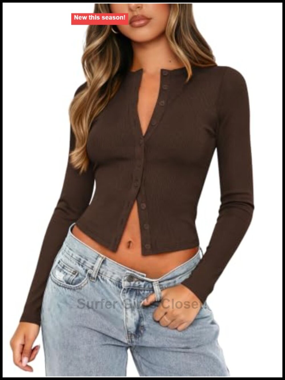 Ribbed Button Up Shirt Long Sleeve Slim Fit Cardigan
